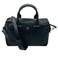 Load image into Gallery viewer, MCM Black Pebbled Leather Double Top Handle Shoulder Bag with Silver Hardware
