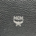 Load image into Gallery viewer, MCM Black Pebbled Leather Double Top Handle Shoulder Bag with Silver Hardware
