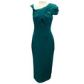 Load image into Gallery viewer, Roland Mouret Green 2023 Asymmetric Wool Silk Midi Dress
