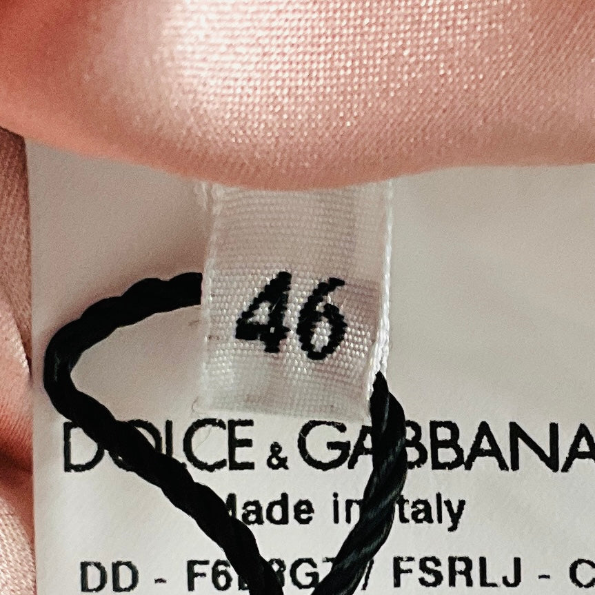 Dolce & Gabbana Light Pink Multi Floral Printed Crepe A-Line Dress