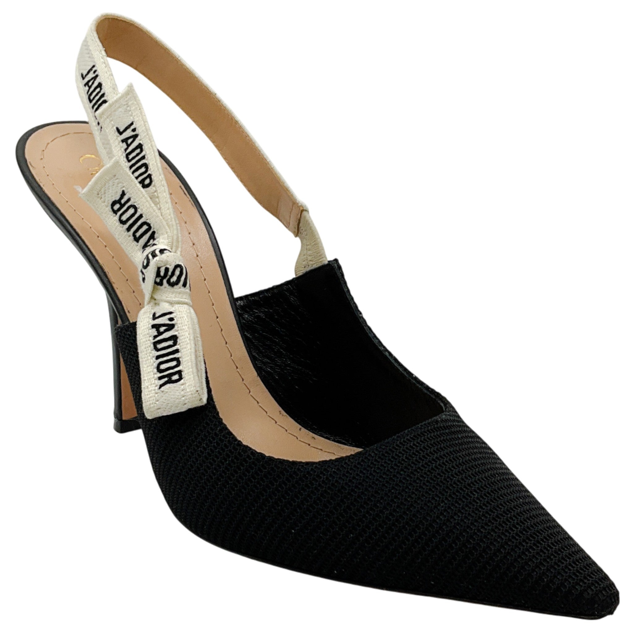 Christian Dior Black Technical Fabric J'Adior Slingback Pumps
