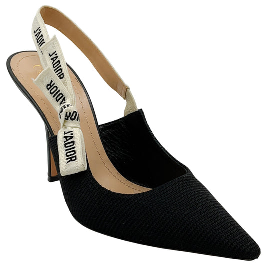 Christian Dior Black Technical Fabric J'Adior Slingback Pumps
