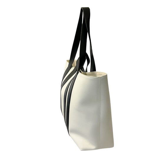 Lanvin Milk / Black Ballade East West Shopper Tote Bag