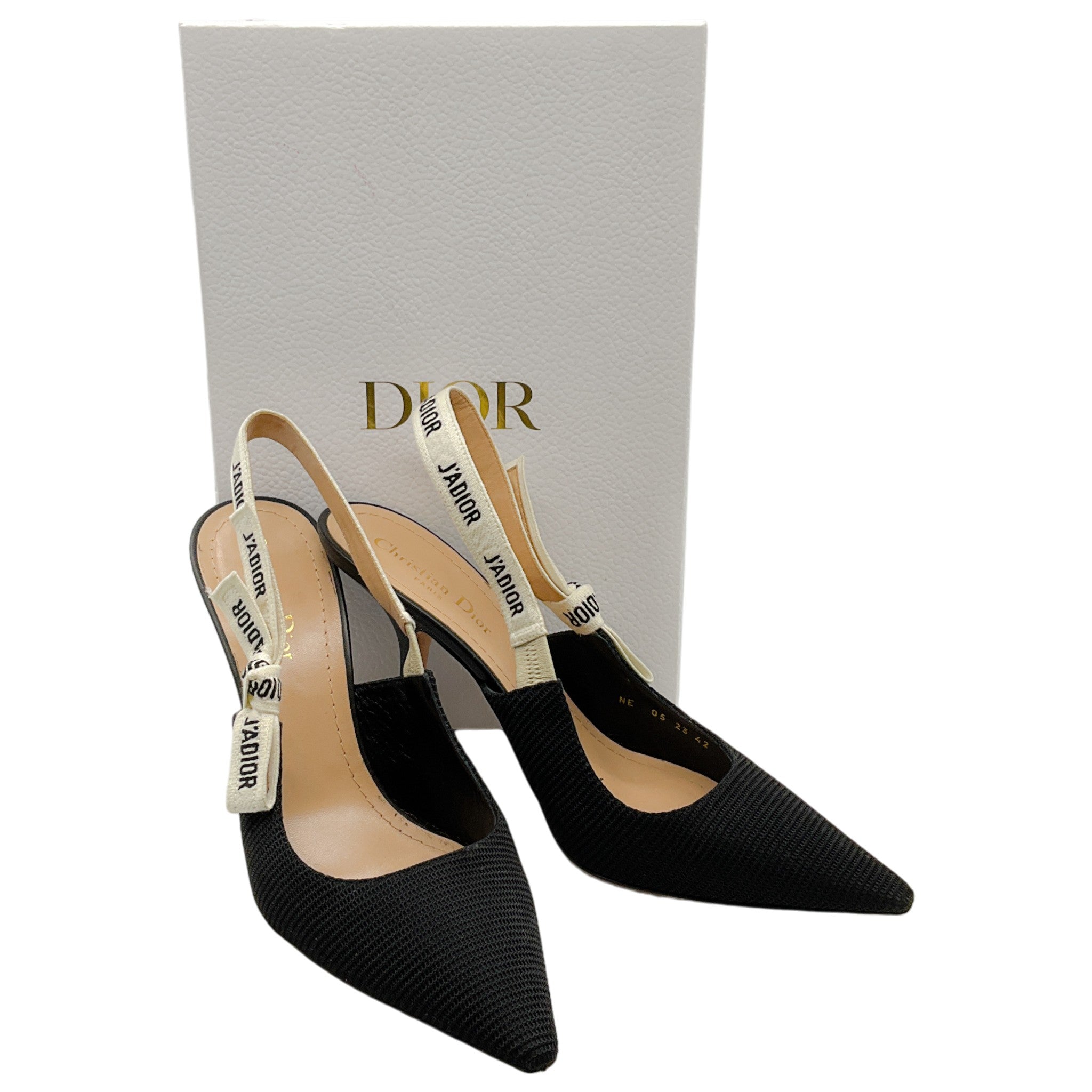 Christian Dior Black Technical Fabric J'Adior Slingback Pumps