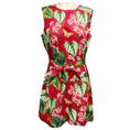 Load image into Gallery viewer, Oscar de la Renta Burgundy Multi Floral and Butterfly Print Sleeveless Cotton Stretch Dress with Belt
