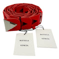 Load image into Gallery viewer, Bottega Veneta Nail Polish Red Leather Belt with Silver Buckle
