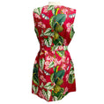 Load image into Gallery viewer, Oscar de la Renta Burgundy Multi Floral and Butterfly Print Sleeveless Cotton Stretch Dress with Belt
