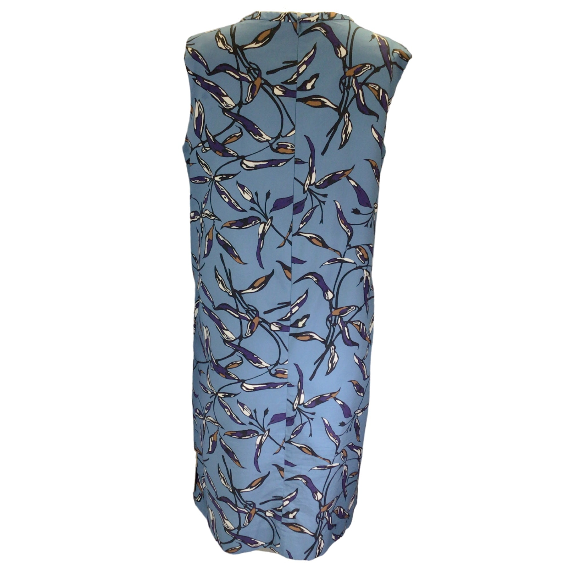 Max Mara 'S Blue Nola Printed Sleeveless Shift Dress in Azzurro