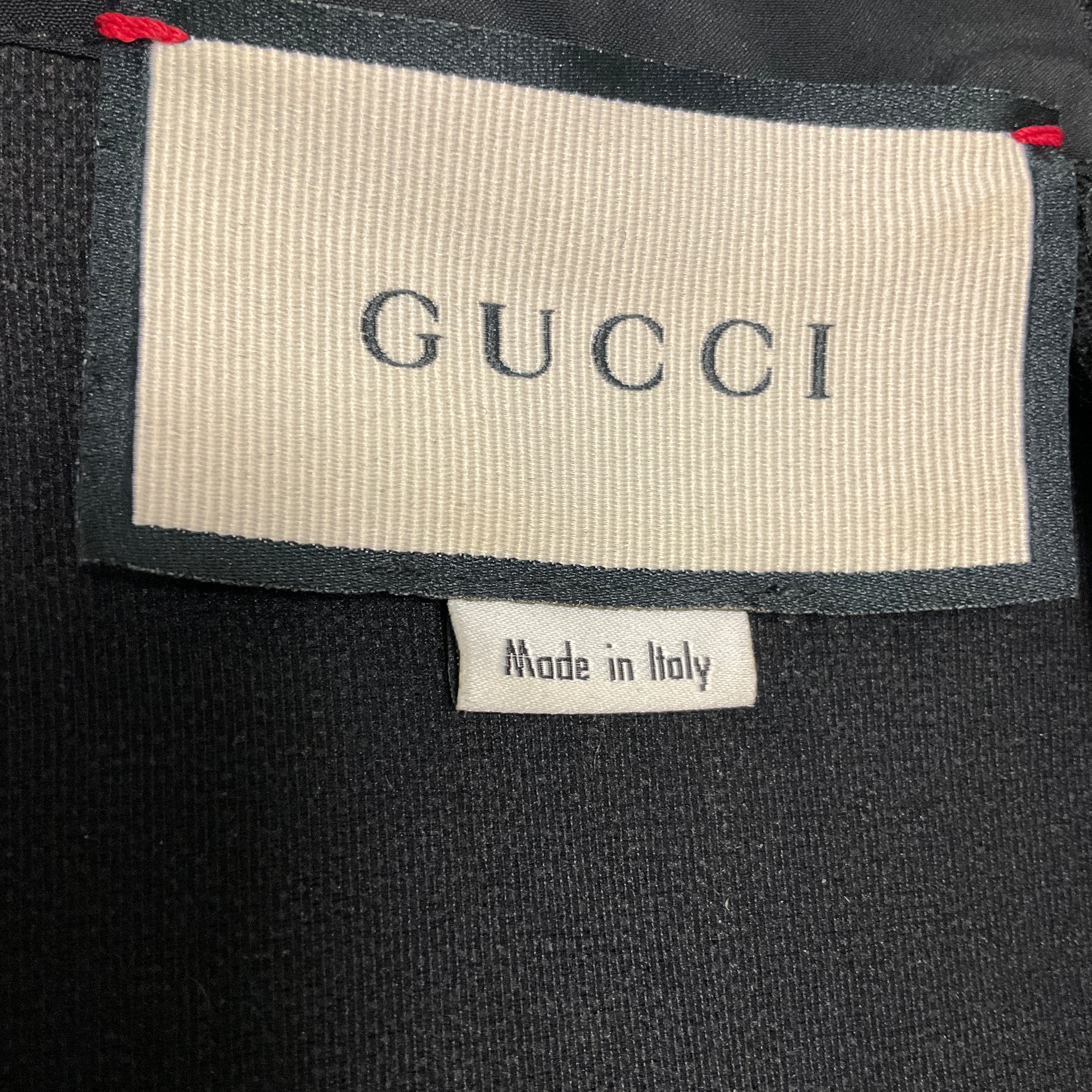 Gucci Black Short Sleeved Wool Knit Dress with Light Pink Logo Waist