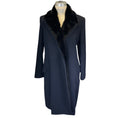 Load image into Gallery viewer, Kiton Navy Blue / Black Mink Fur Trimmed Cashmere Coat
