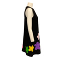 Load image into Gallery viewer, Lisa Perry Black Wool Sleeveless Shift with Felt Flowers
