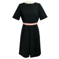 Load image into Gallery viewer, Gucci Black Short Sleeved Wool Knit Dress with Light Pink Logo Waist
