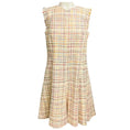 Load image into Gallery viewer, Akris Punto Cream Multicolor Lurex Metallic Raw Edge Sleeveless Tweed Dress
