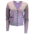 Load image into Gallery viewer, Dries van Noten Blue / Purple Long Sleeved Wool Knit Button-down Cardigan Sweater
