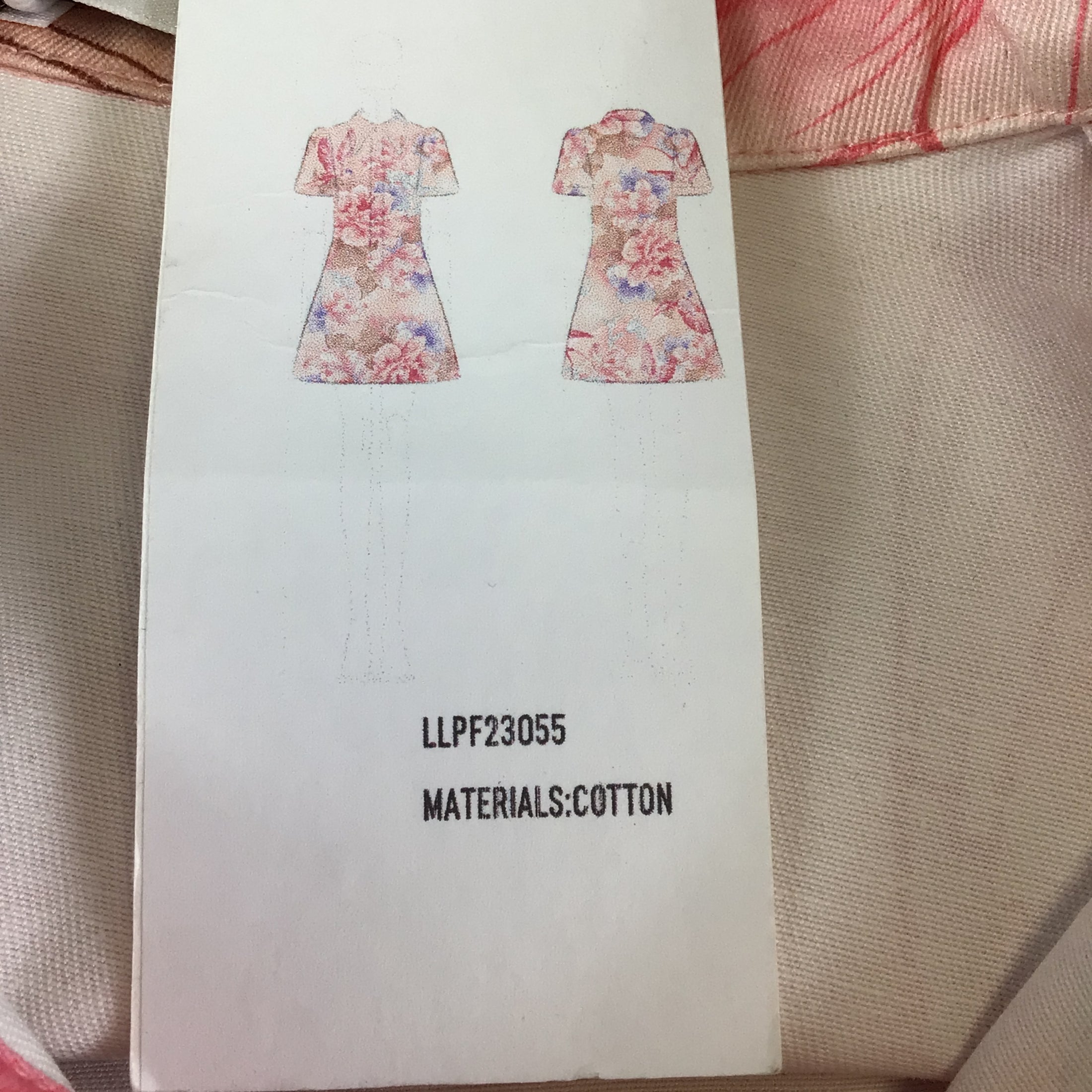 Leo Lin Pink / Purple Multi Floral Printed Short Sleeved Cotton Mini Dress