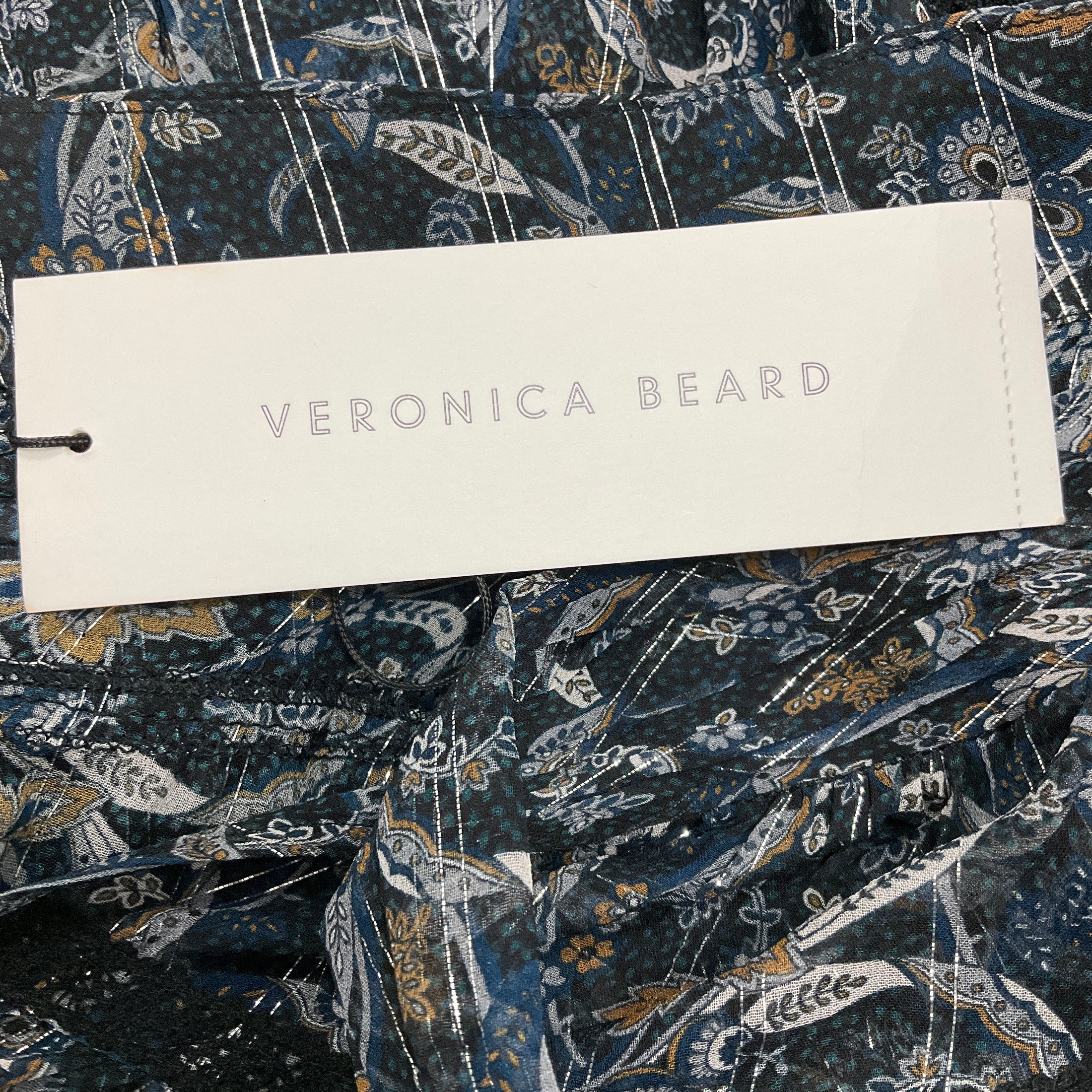 Veronica Beard Black Multi Rahla Silk Mini Dress