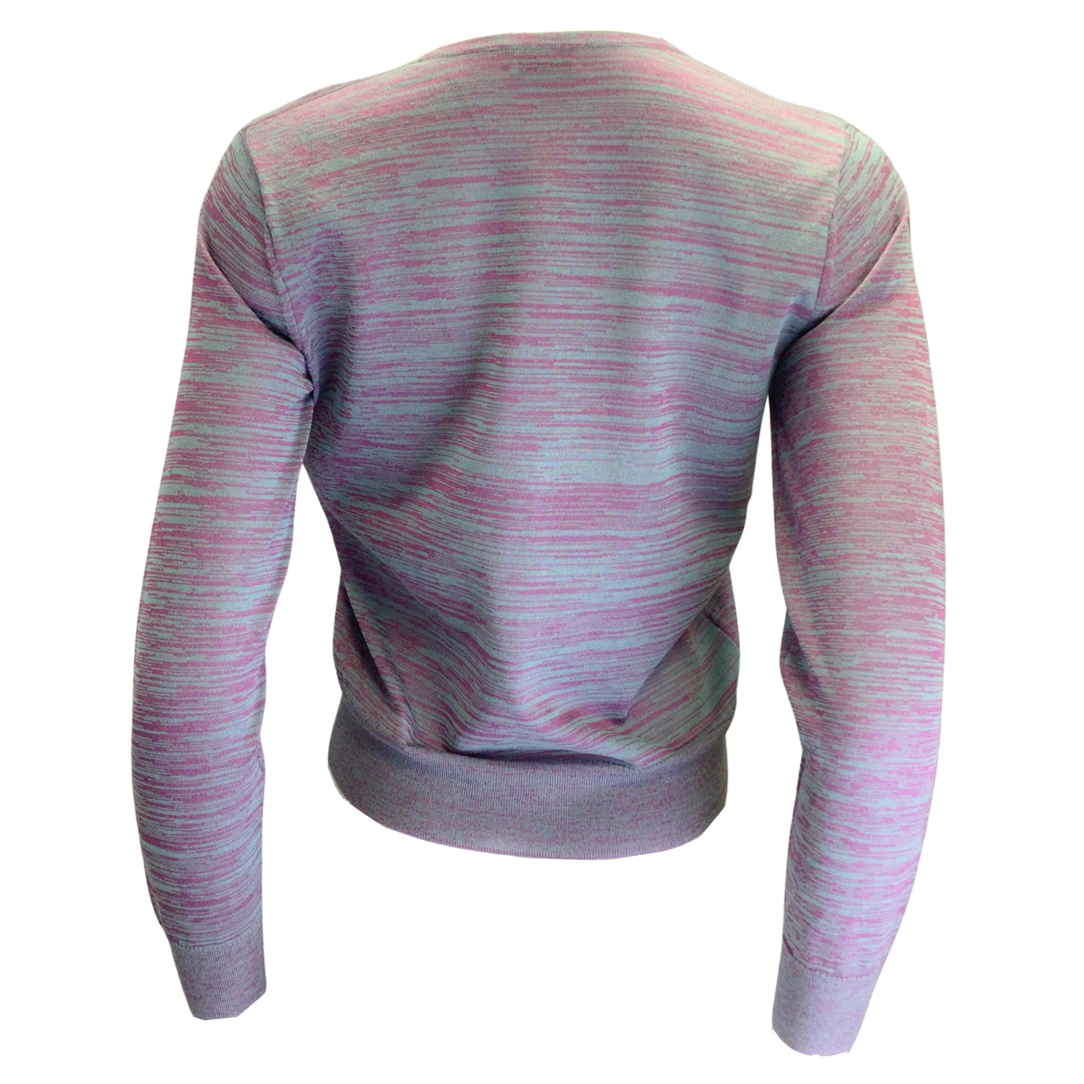 Dries van Noten Blue / Purple Long Sleeved Wool Knit Button-down Cardigan Sweater