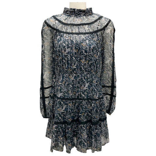 Veronica Beard Black Multi Rahla Silk Mini Dress