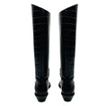 Load image into Gallery viewer, Tibi Black Croc Embossed Leather Tall Western Boots

