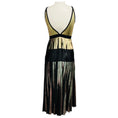 Load image into Gallery viewer, Proenza Schouler Gold Metallic / Black Sleeveless Pleated Cocktail Dress
