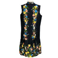 Load image into Gallery viewer, Erdem Black Multi Nena Pleated Floral Print Cloque Dress
