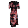 Load image into Gallery viewer, Altuzarra Black / Mauve Multi Watercolor Print Short Sleeved Silk Midi Dress

