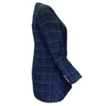 Load image into Gallery viewer, Edward Achour Navy Blue Jewel Buttoned Tweed Jacket
