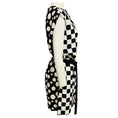 Load image into Gallery viewer, Louis Vuitton Black / White Geometric Print Silk Crepe Dress with Belt
