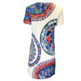 Load image into Gallery viewer, Escada Ivory / Blue Multi Printed Short Sleeved Jacquard Dress

