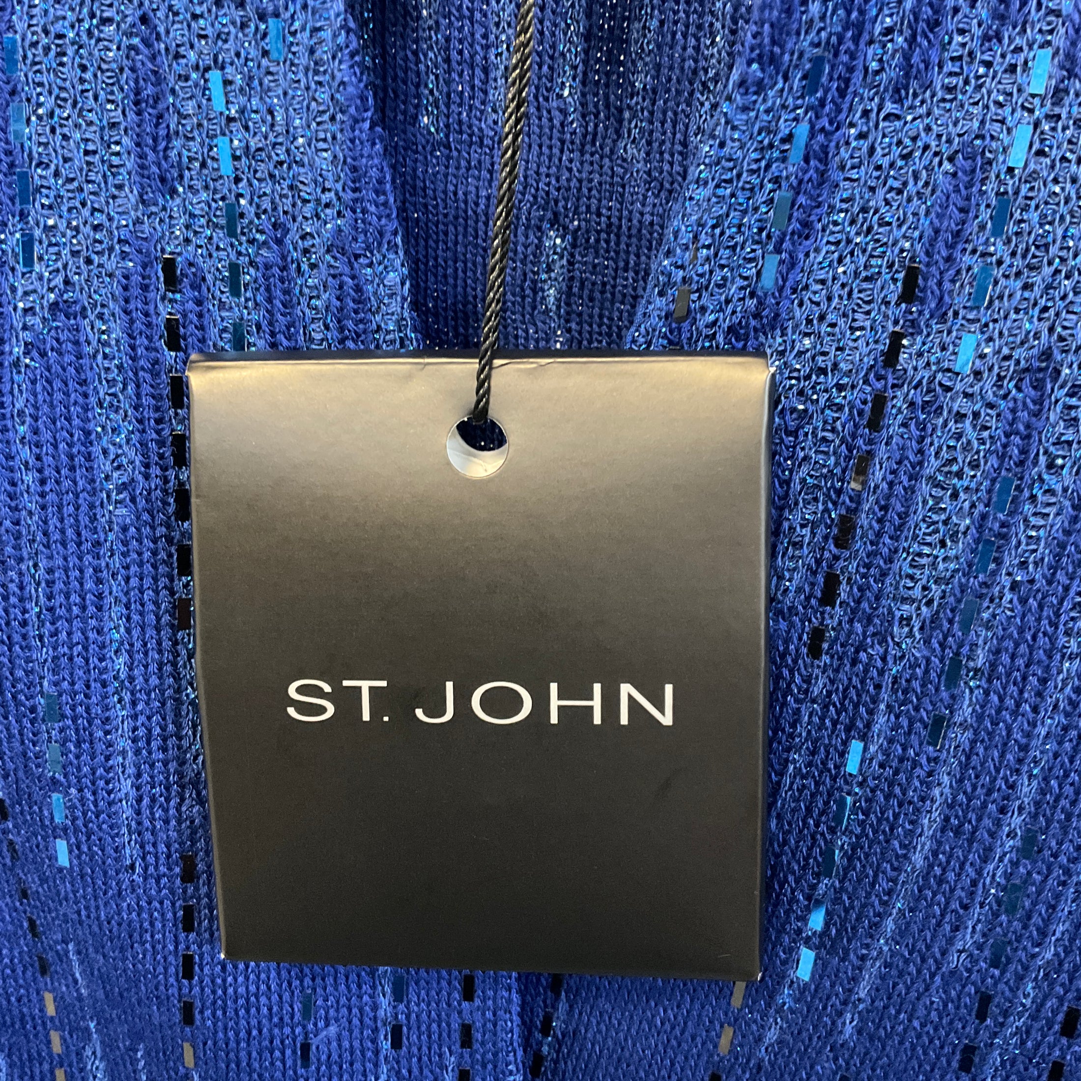 St. John Azul Metallic Knit Jacket and Dress Suit Set