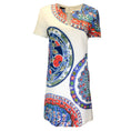 Load image into Gallery viewer, Escada Ivory / Blue Multi Printed Short Sleeved Jacquard Dress
