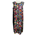 Load image into Gallery viewer, Marc Jacobs Black Multi Graphic Pin Print Sleeveless Satin Midi Dress
