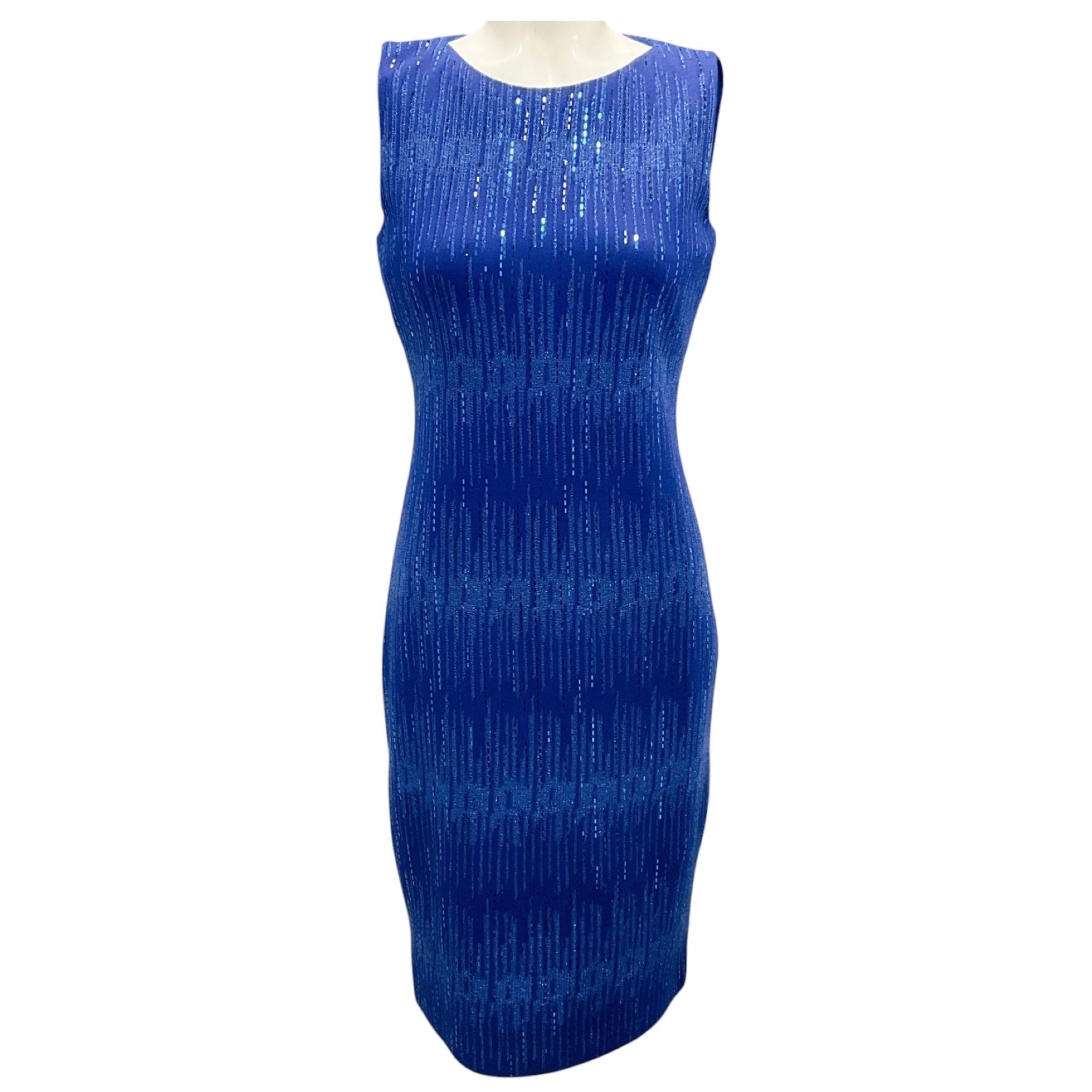St. John Azul Metallic Knit Jacket and Dress Suit Set