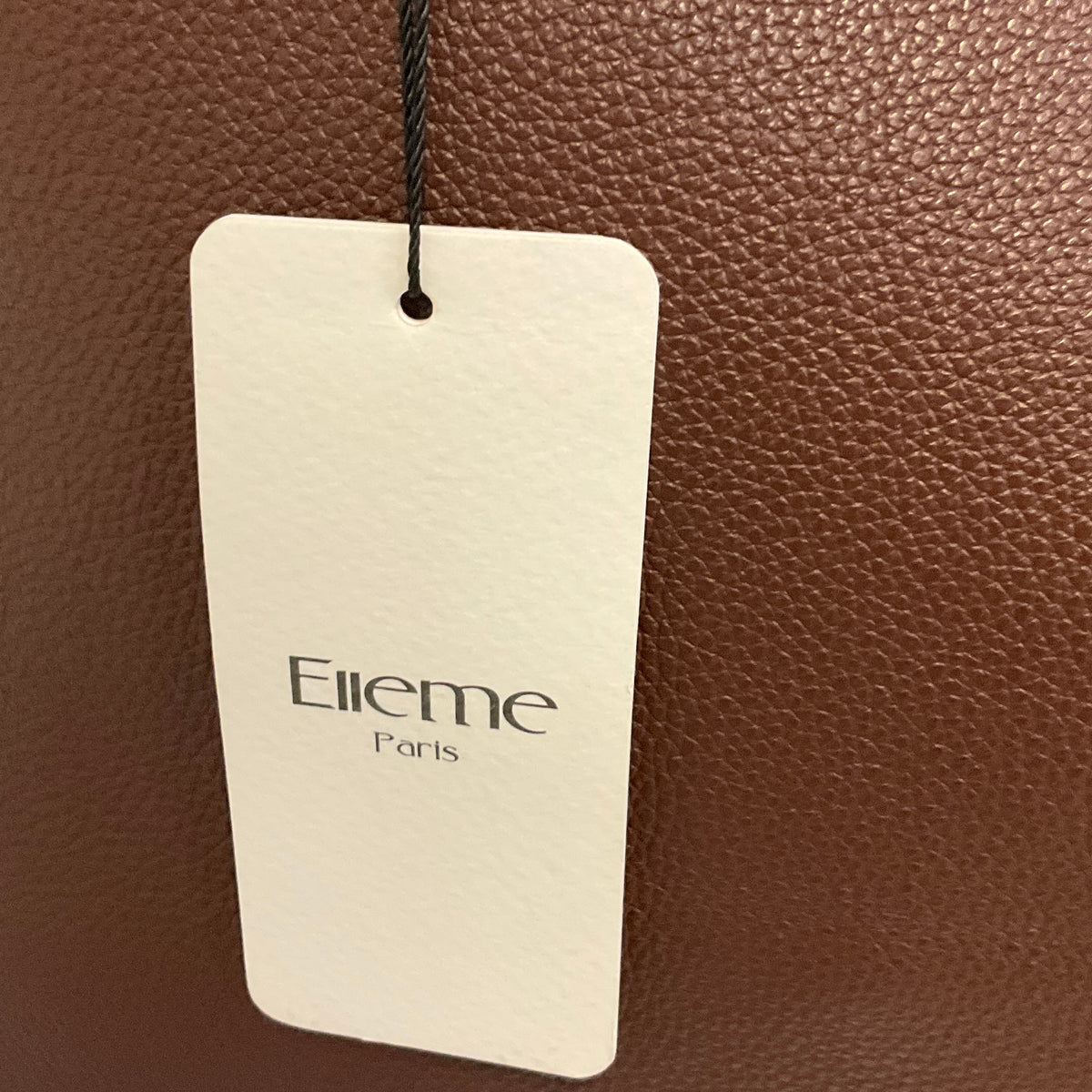 Elleme Brown Grained Leather Shoulder Bag with Brushed Gold Hardware