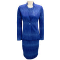 Load image into Gallery viewer, St. John Azul Metallic Knit Jacket and Dress Suit Set
