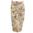 Load image into Gallery viewer, Veronica Beard Ecru Multi Sira Ruched Floral Silk Midi Skirt
