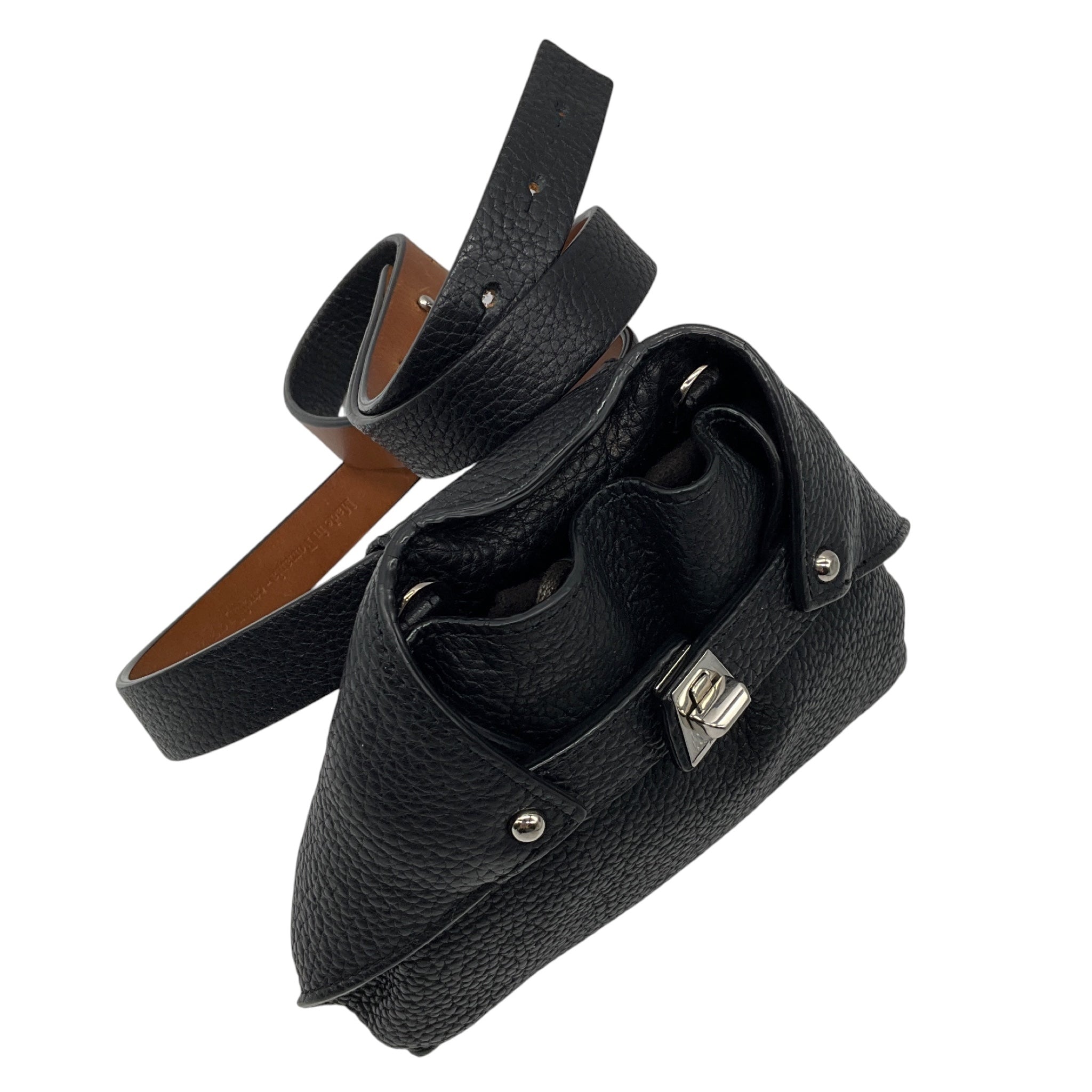 Akris Black Pebbled Leather Mini Belt Bag