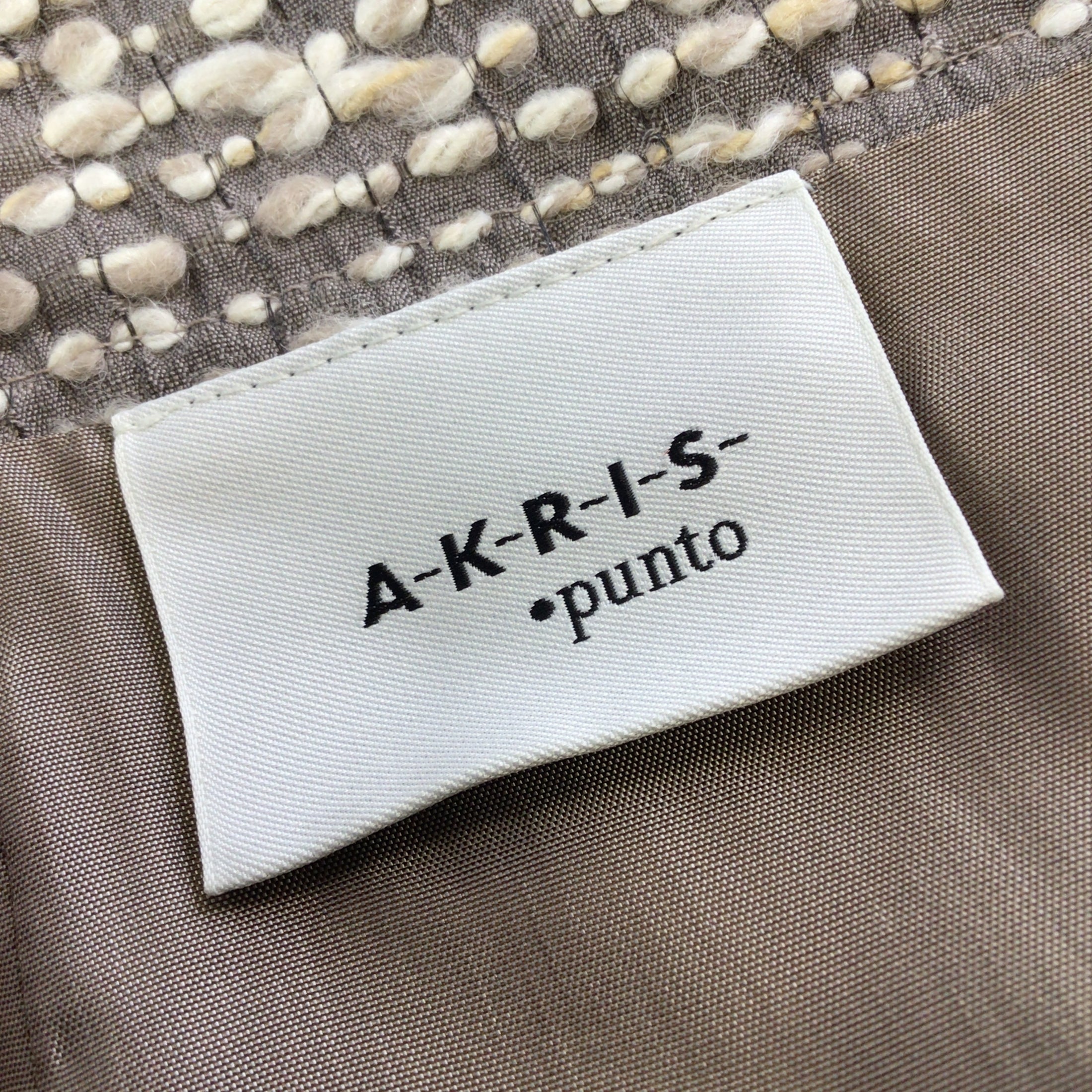 Akris Punto Taupe Cotton Tweed Skirt