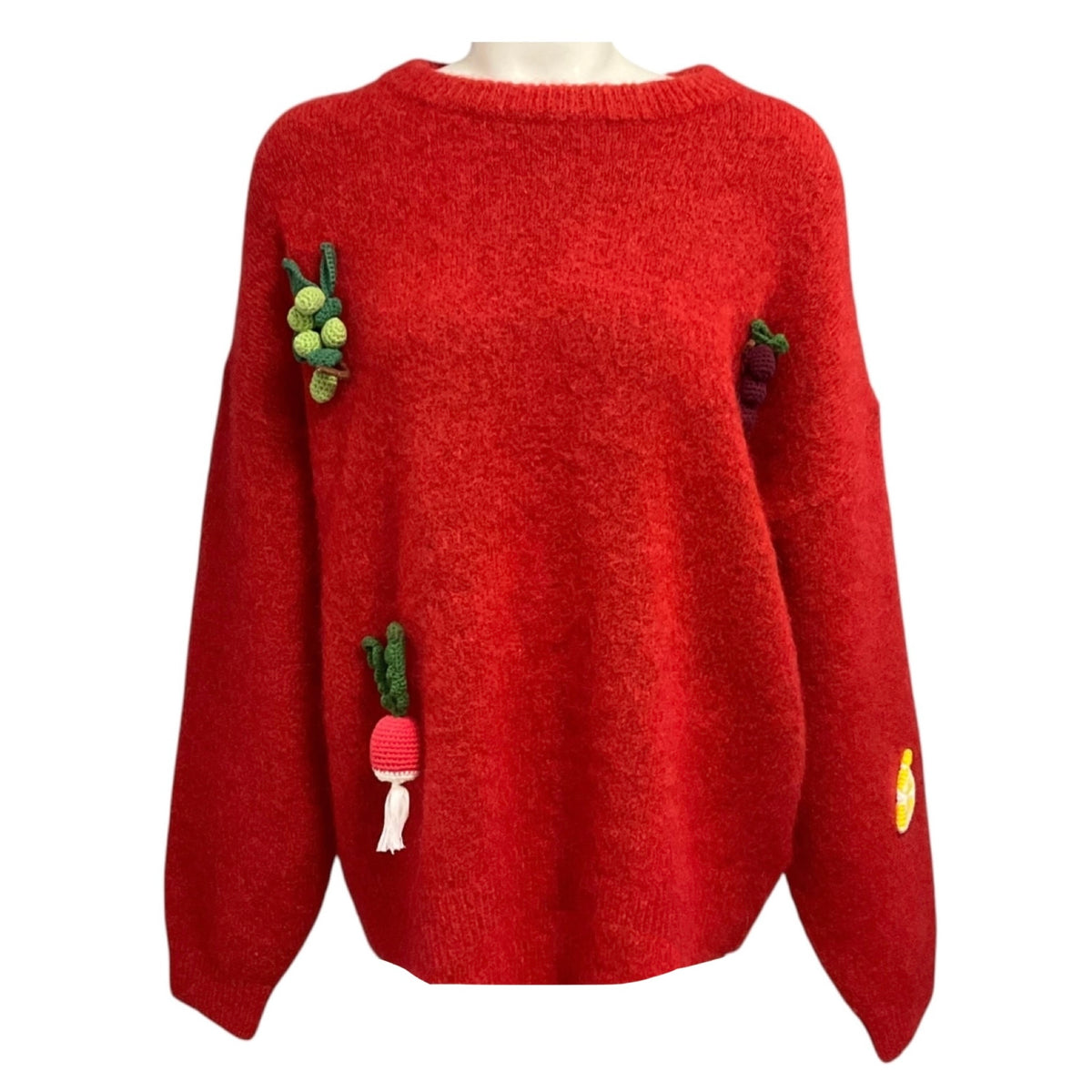 Alemais Crimson Red Embellished Fruitto Jumper