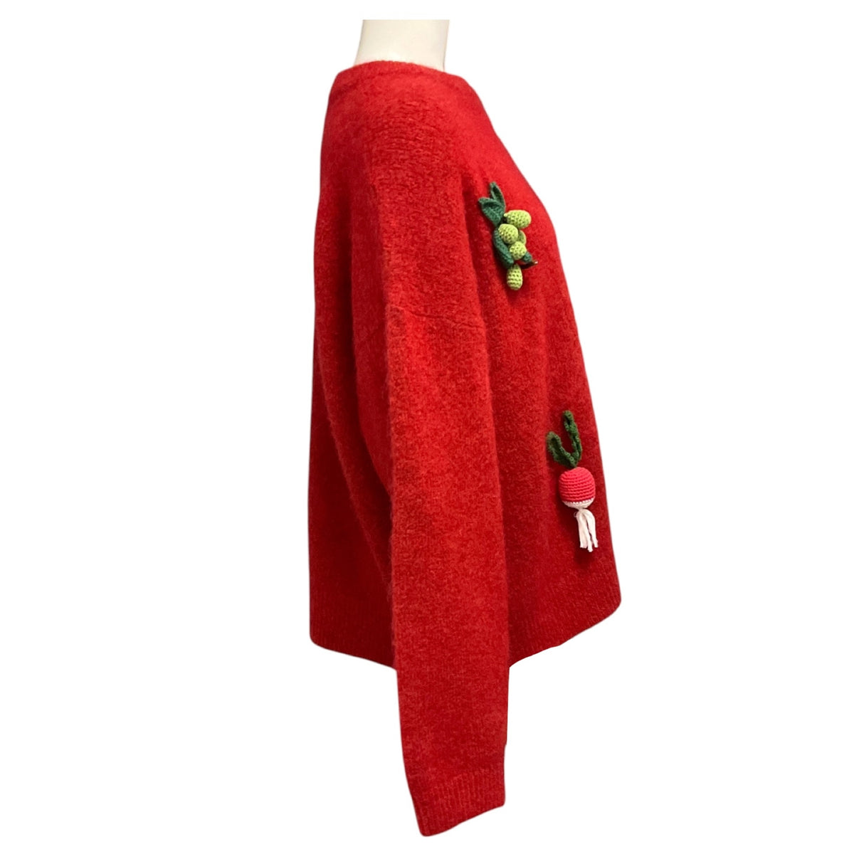 Alemais Crimson Red Embellished Fruitto Jumper