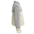 Load image into Gallery viewer, Akris Punto Ivory / Black / White Fringed Tweed Jacket
