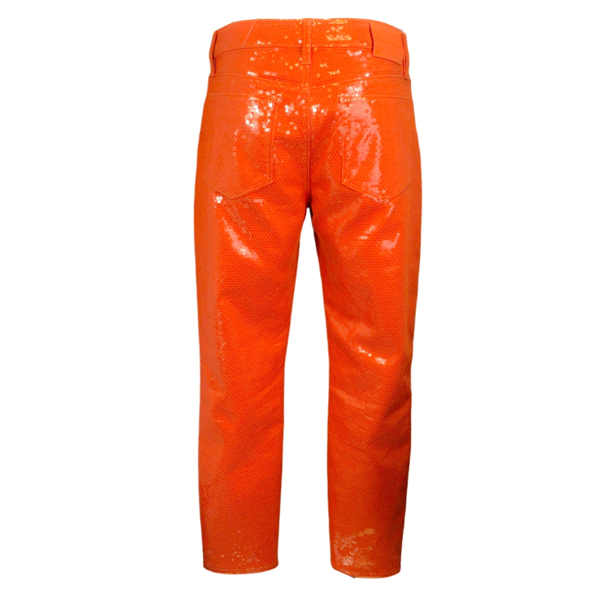 Ralph Lauren Collection Orange Sequined Five Pocket Pants