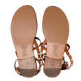 Load image into Gallery viewer, Valentino Tan Leather Rockstud Flat Sandal with Ankle Strap

