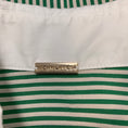 Load image into Gallery viewer, Adam Lippes Green / White Striped Short Sleeved Button Front Blouse
