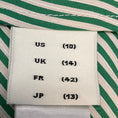 Load image into Gallery viewer, Adam Lippes Green / White Striped Short Sleeved Button Front Blouse
