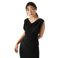 Load image into Gallery viewer, Alexandre Vauthier Black Draped Gathered Crepe Midi Dress
