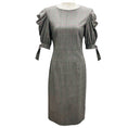 Load image into Gallery viewer, Alberta Ferretti Black / White / Pink Multi Puff Sleeved Midi Dress
