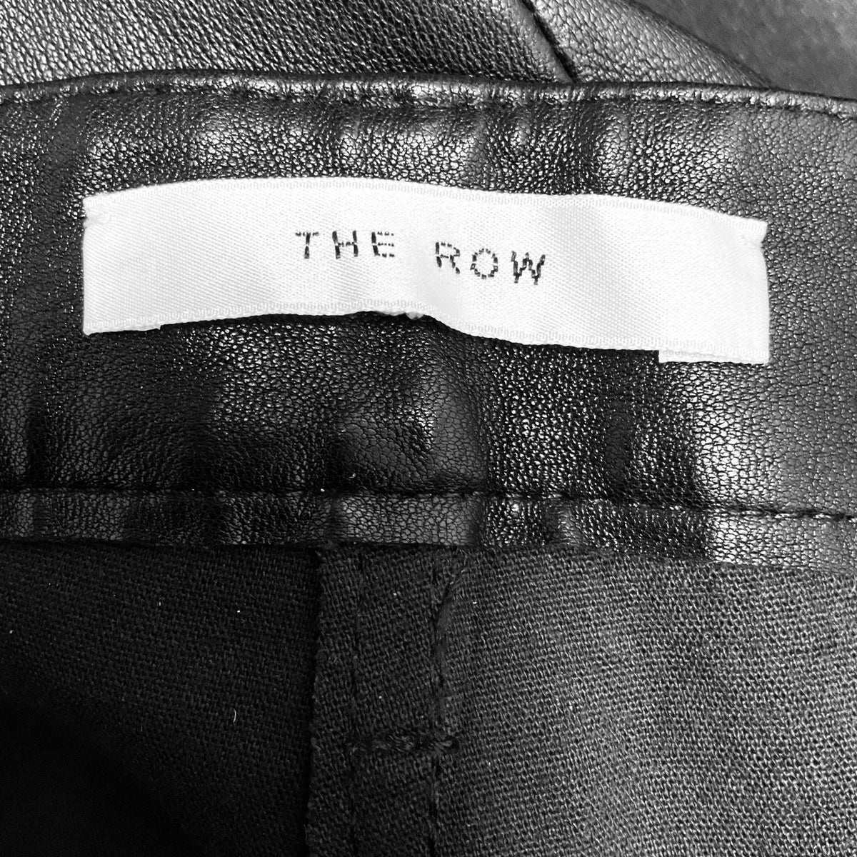 The Row Black Stretch Lambskin Leather Pants