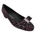 Load image into Gallery viewer, Salvatore Ferragamo Black / Pink Multi Bow Detail Paint Splattered Shoes
