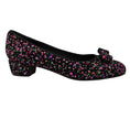 Load image into Gallery viewer, Salvatore Ferragamo Black / Pink Multi Bow Detail Paint Splattered Shoes
